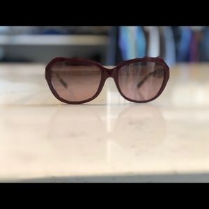 Tory Burch Maroon Squared Cat-eye Sunglasses